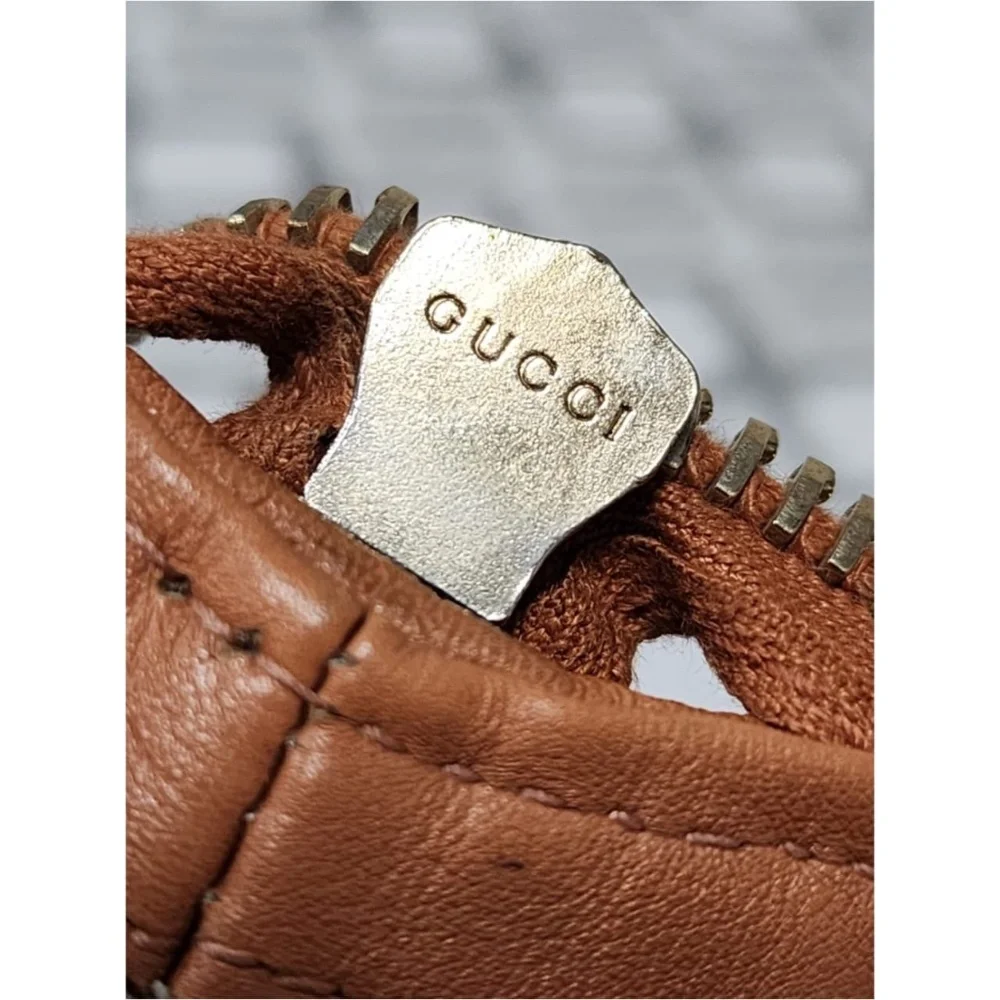 Authentic GUCCI Guccissima Large Heart Bit Charm Top Handle Satchel Bag Peach
